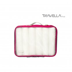 Hot Pink travel luggage & home organising packing cubes and a Jumbo/laundry bag