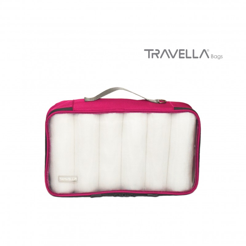 Hot Pink travel luggage & home organising packing cubes and a Jumbo/laundry  bag
