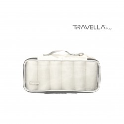 White travel luggage & home organising packing cubes and a Jumbo/laundry bag