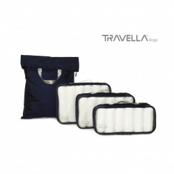 Midnight Blue travel luggage & home organising packing cubes and a Jumbo/laundry bag