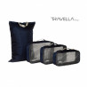Midnight Blue travel luggage & home organising packing cubes and a Jumbo/laundry bag