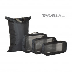 Charcoal travel luggage & home organising packing cubes and a Jumbo/laundry bag